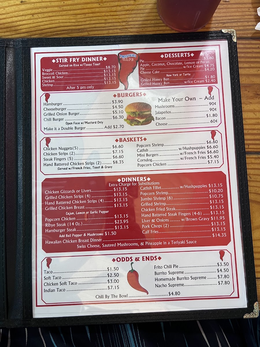 Twisters Cafe Menu - Image 2