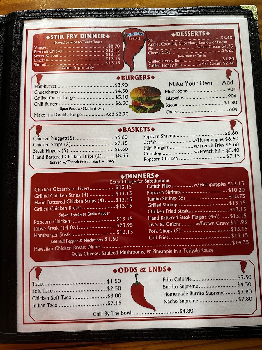 Twisters Cafe Menu - Image 3